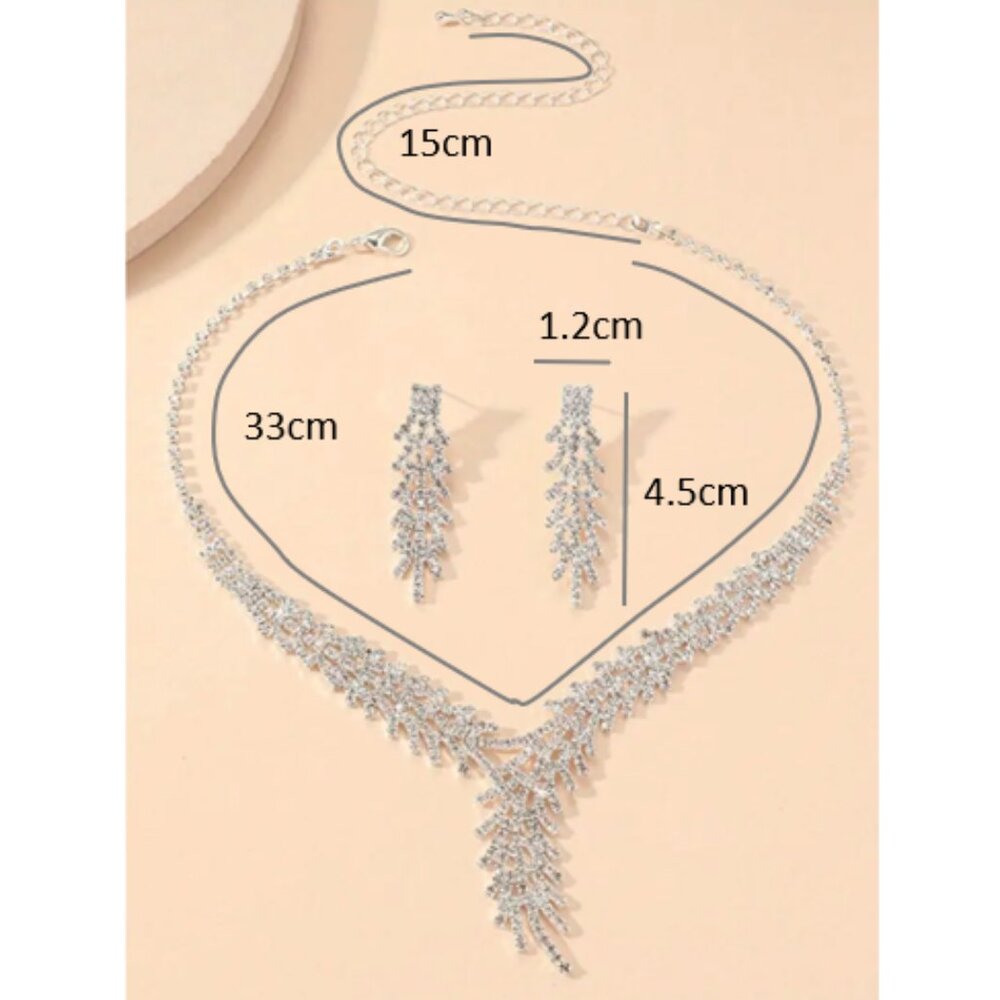π50% OFF/3+...Elegant Rhinestone Earrings/Necklace Set - Picture 9 of 9